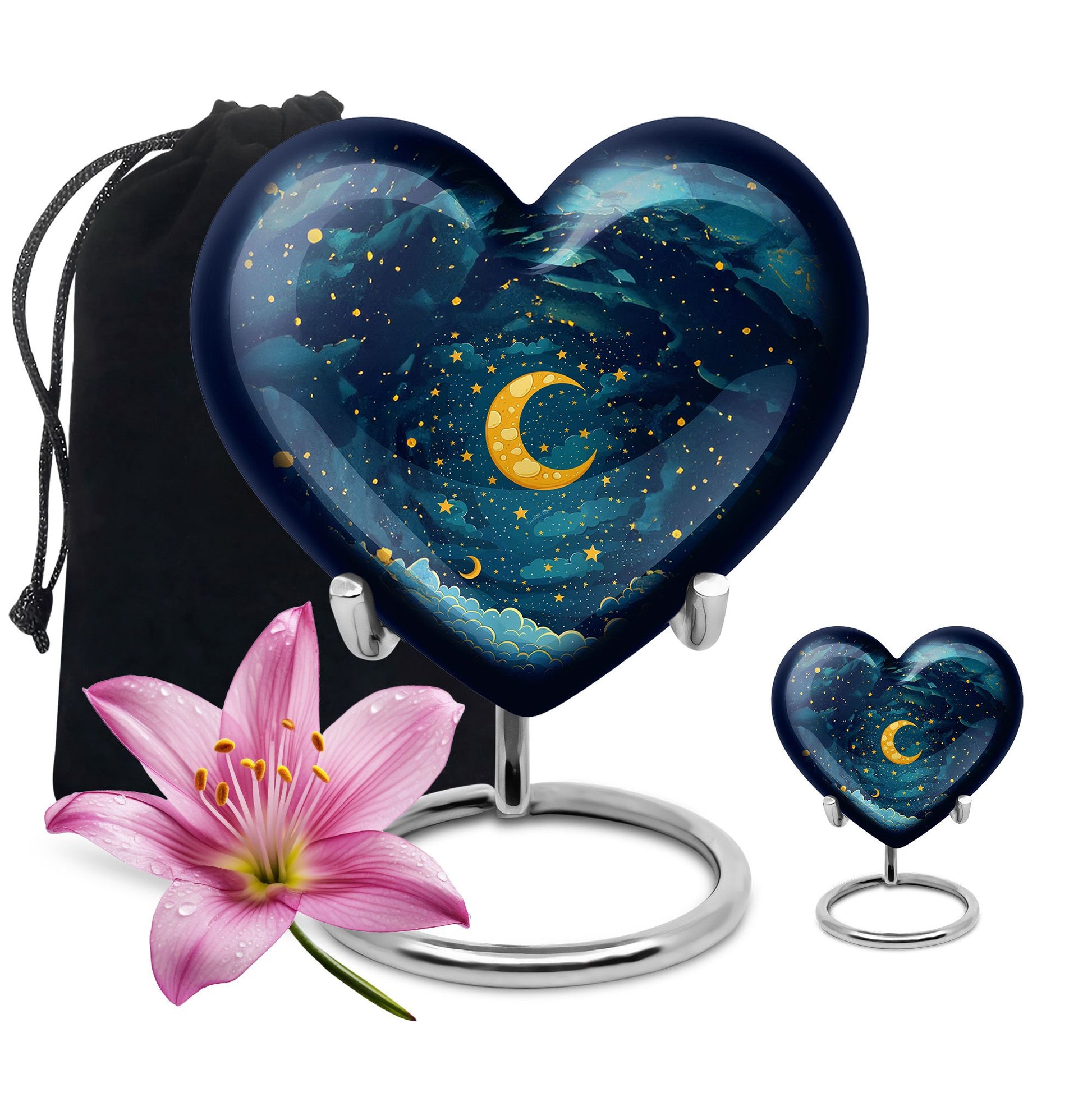 Majestic Moon Theme Large Urn With 1 Keepsake Urn