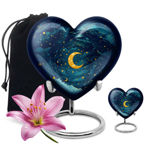 Majestic Moon Theme Large Urn With 1 Keepsake Urn