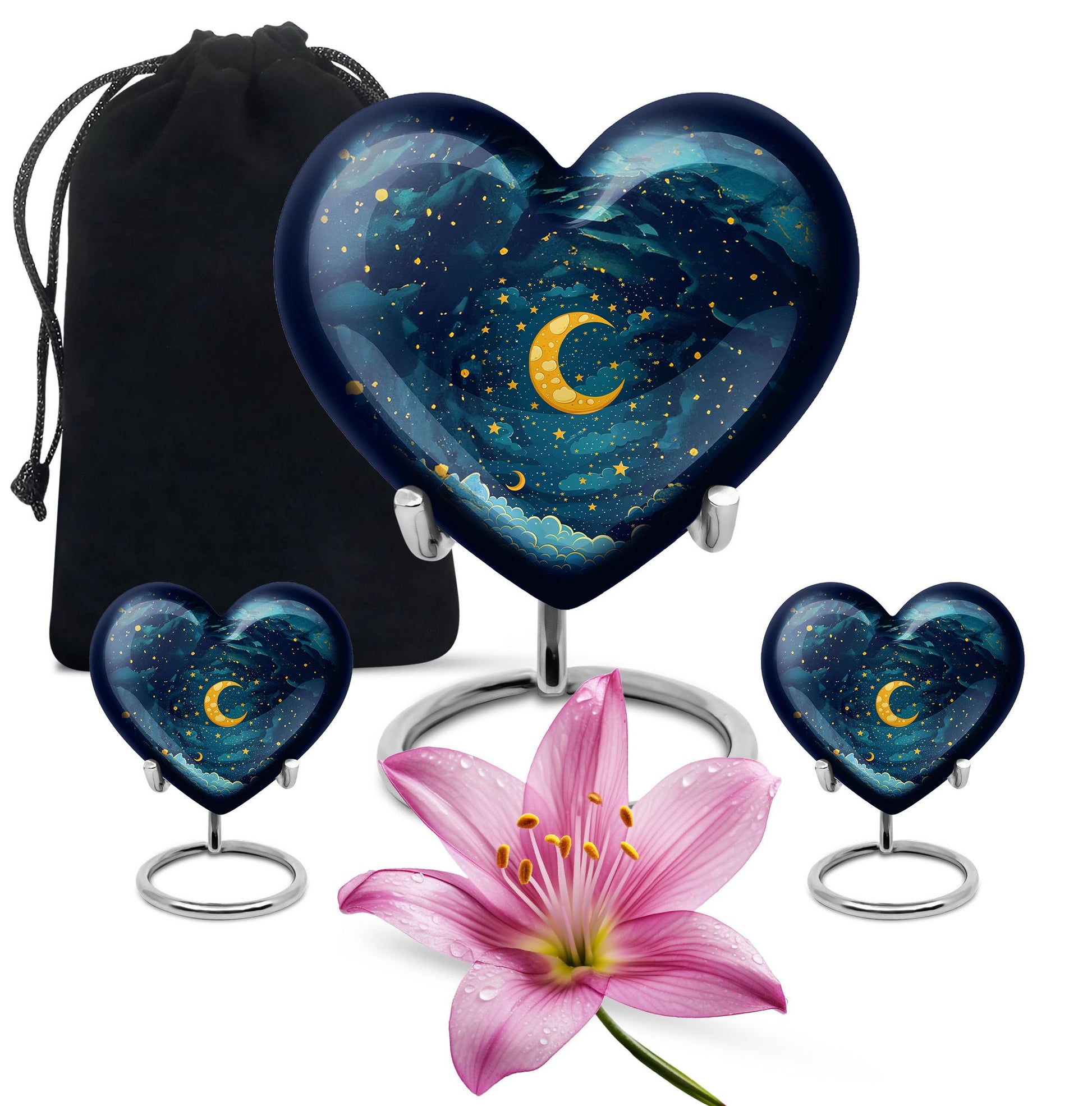Majestic Moon Theme Large Urn With 2 Keepsake Urn
