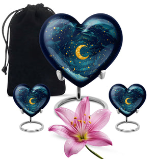 Majestic Moon Theme Large Urn With 2 Keepsake Urn