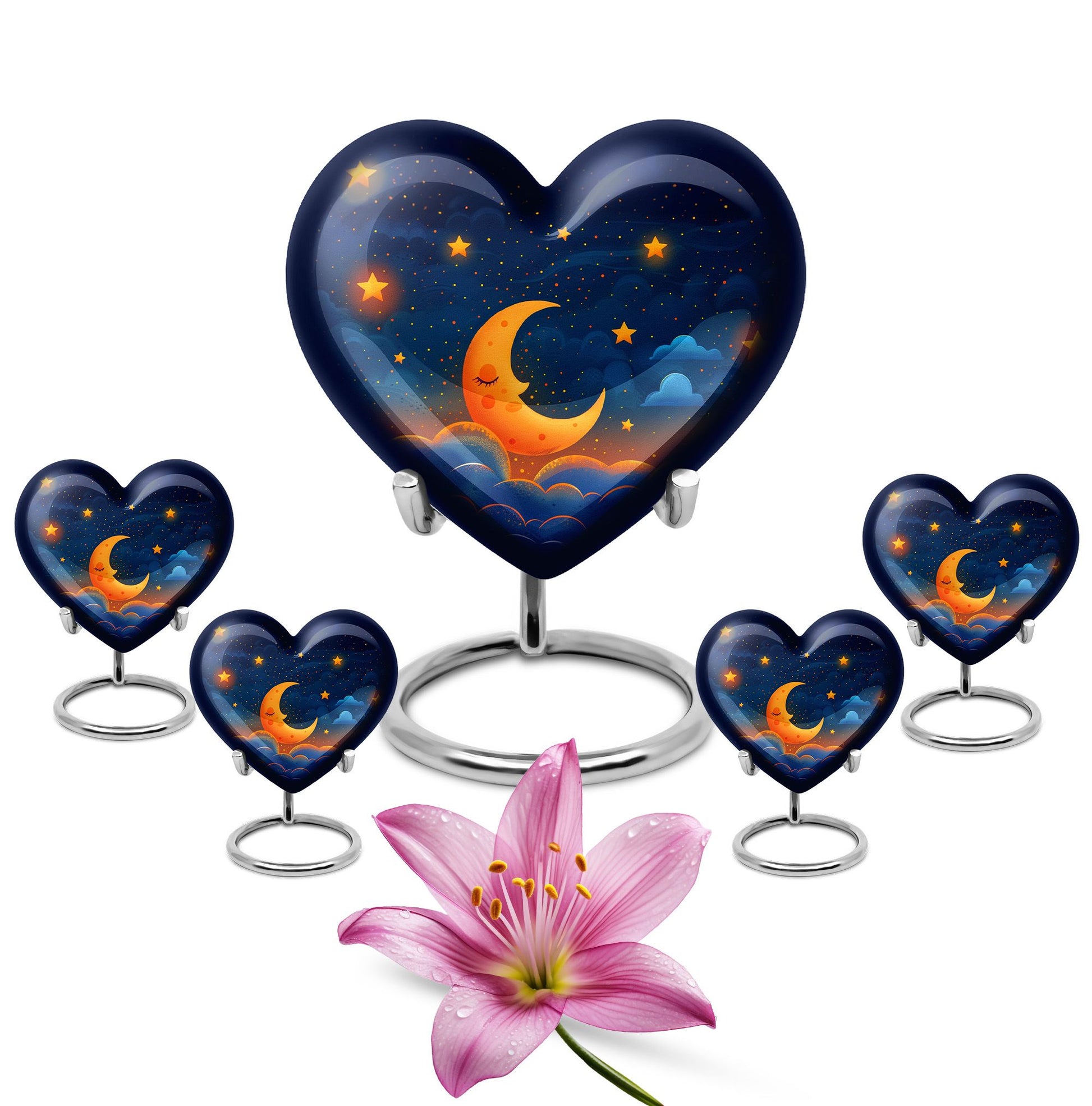 Night Sky Theme Large Urn With 4 Keepsake Urn