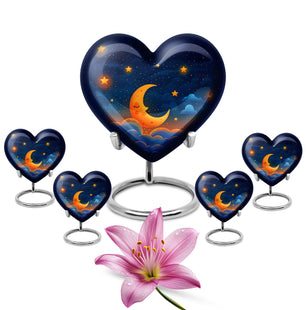 Night Sky Theme Large Urn With 4 Keepsake Urn