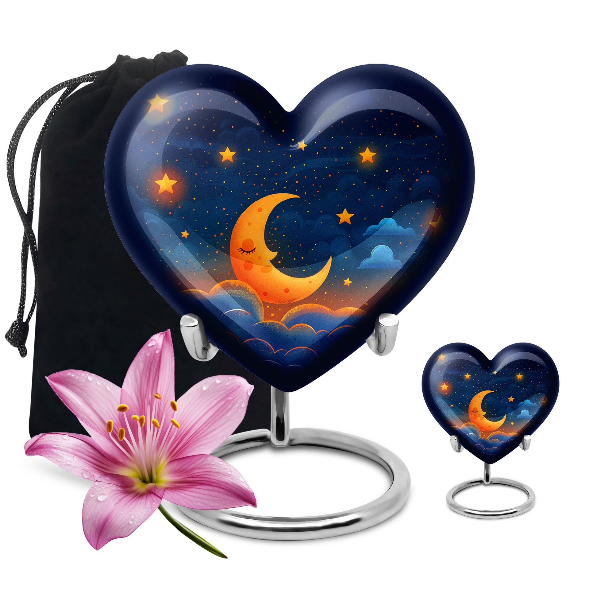 Night Sky Theme Large Urn With 1 Keepsake Urn