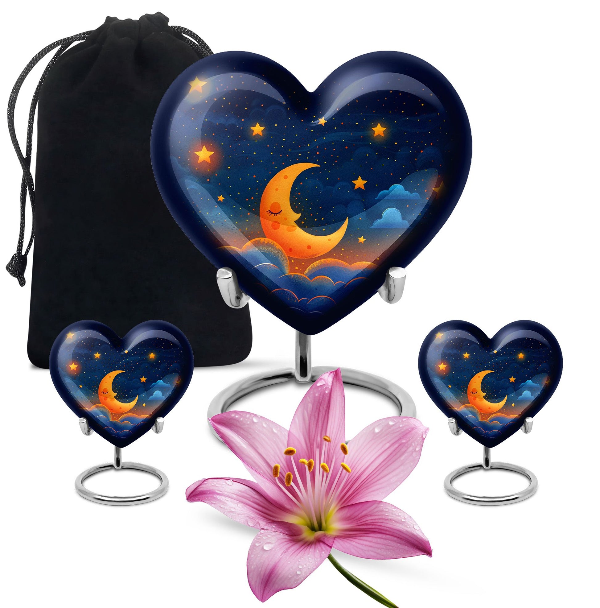 Night Sky Theme Large Urn With 2 Keepsake Urn