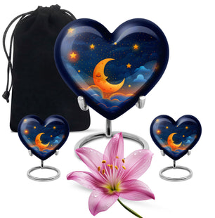 Night Sky Theme Large Urn With 2 Keepsake Urn