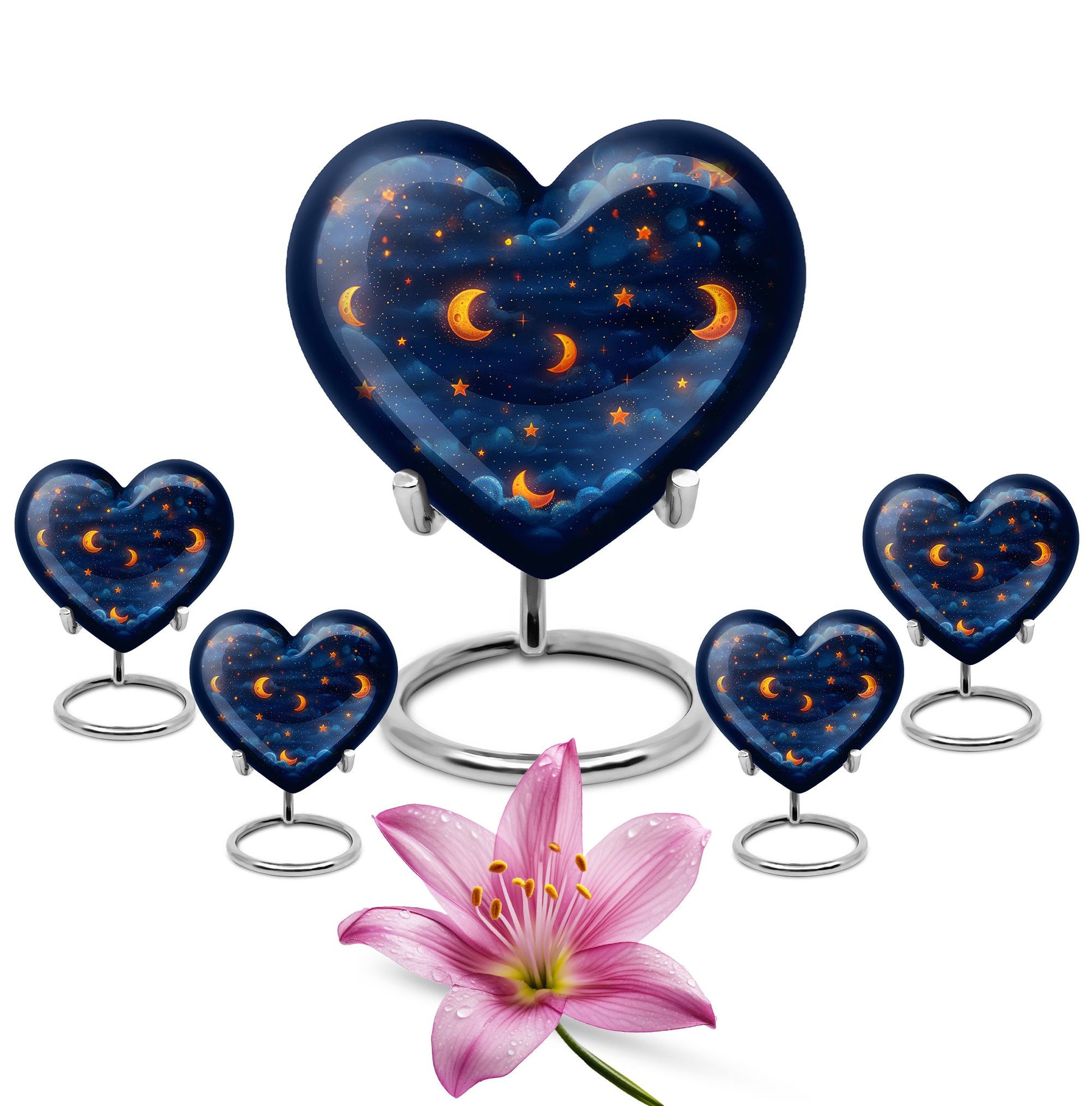 Night Sky Theme Large Urn With 4 Keepsake Urn
