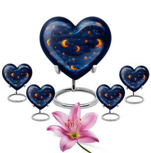 Night Sky Theme Large Urn With 4 Keepsake Urn