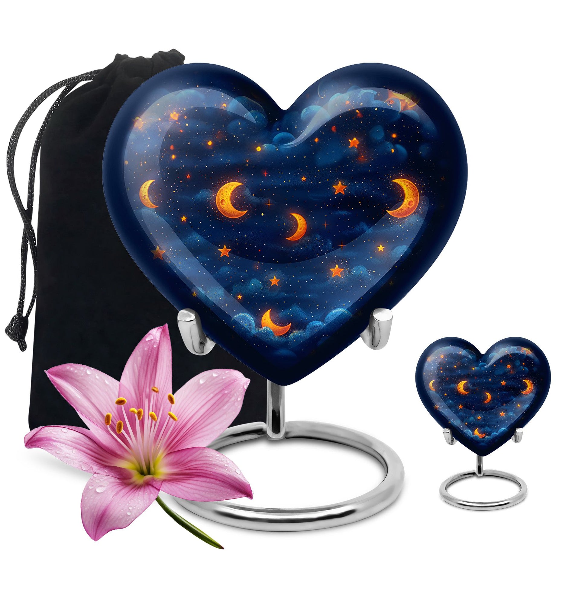 Night Sky Theme Large Urn With 1 Keepsake Urn