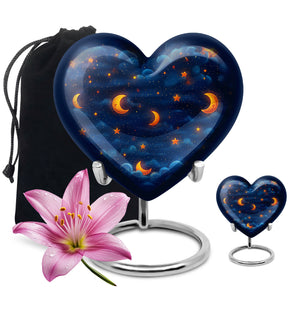 Night Sky Theme Large Urn With 1 Keepsake Urn