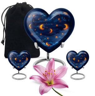 Night Sky Theme Large Urn With 2 Keepsake Urn