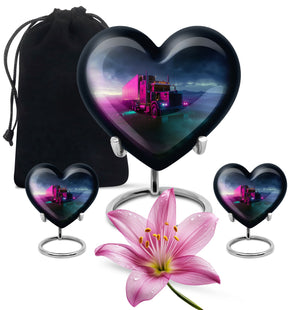 Heart Shaped  Large Urn With 2 Keepsake
