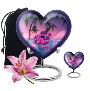 Guitar Theme Large Urn With 1 Keepsake Urn