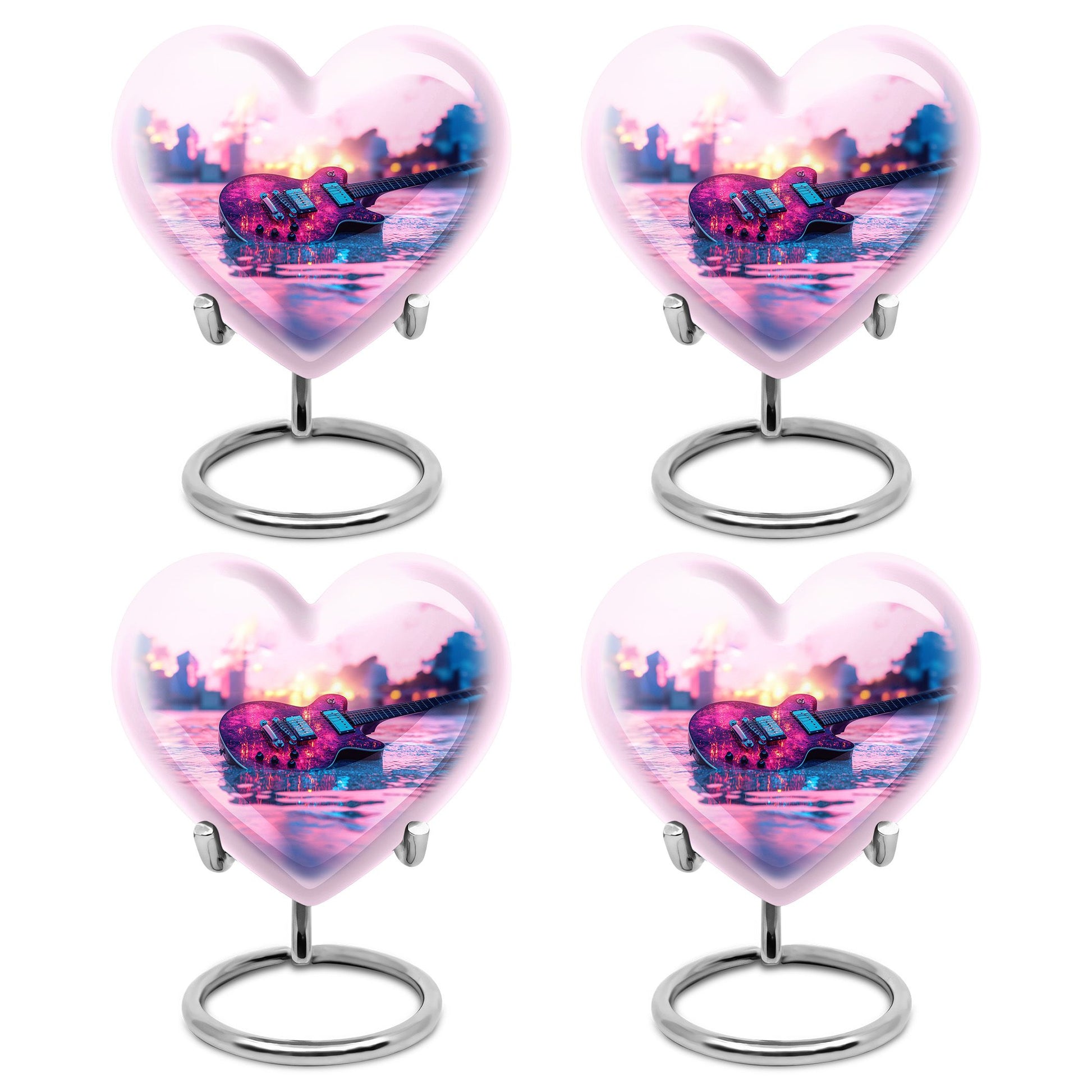 Guitar Theme 3 Inch Keepsake Pack of 4