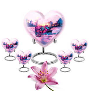 Guitar Theme Large Urn With 4 Keepsake Urn