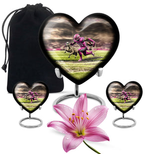 Football Theme Large Urn With 2 Keepsake Urn