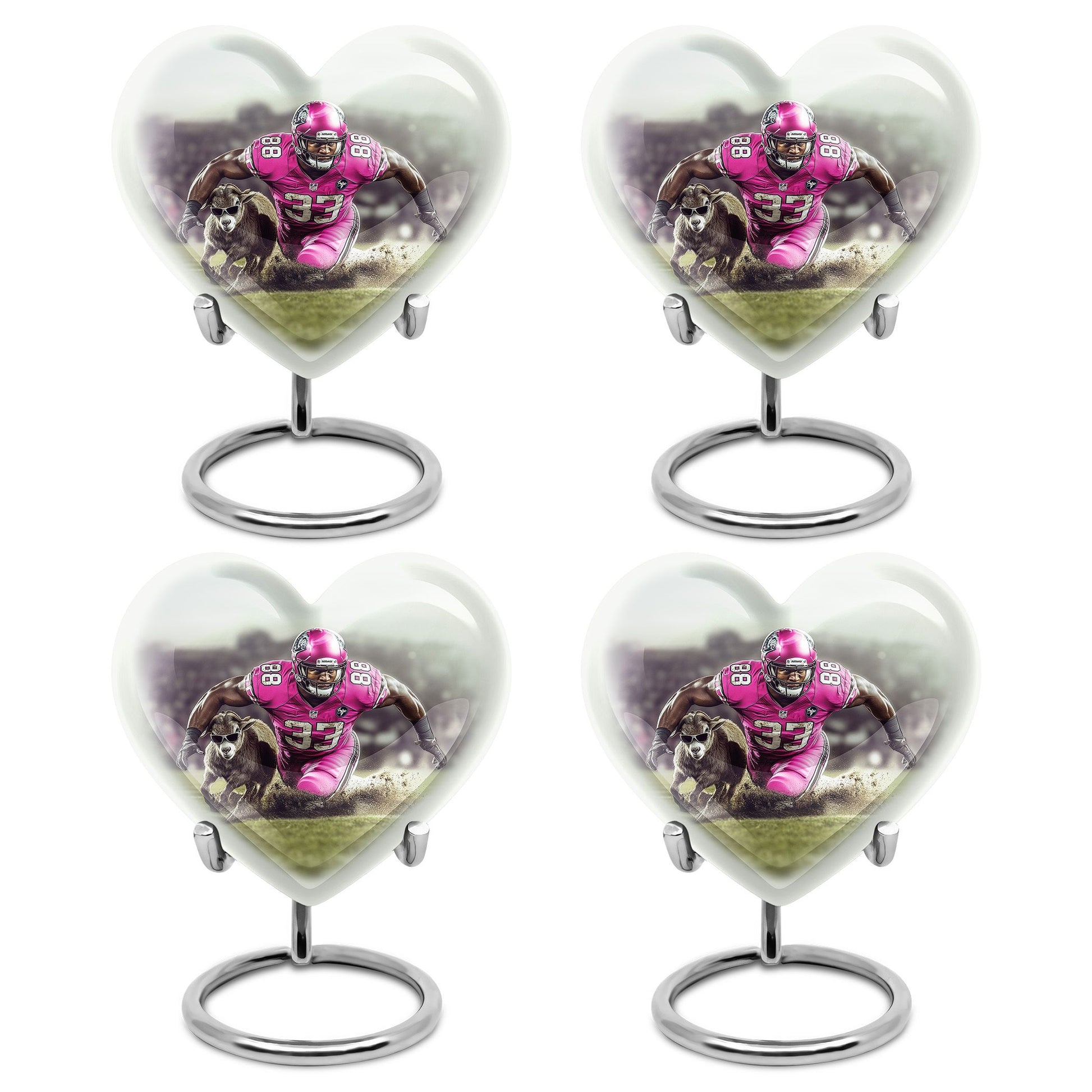 Football Theme 3 Inch Keepsake Pack of 4