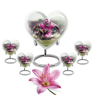 Football Theme Large Urn With 4 Keepsake Urn