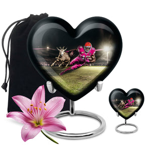 Football Theme Large Urn With 1 Keepsake Urn