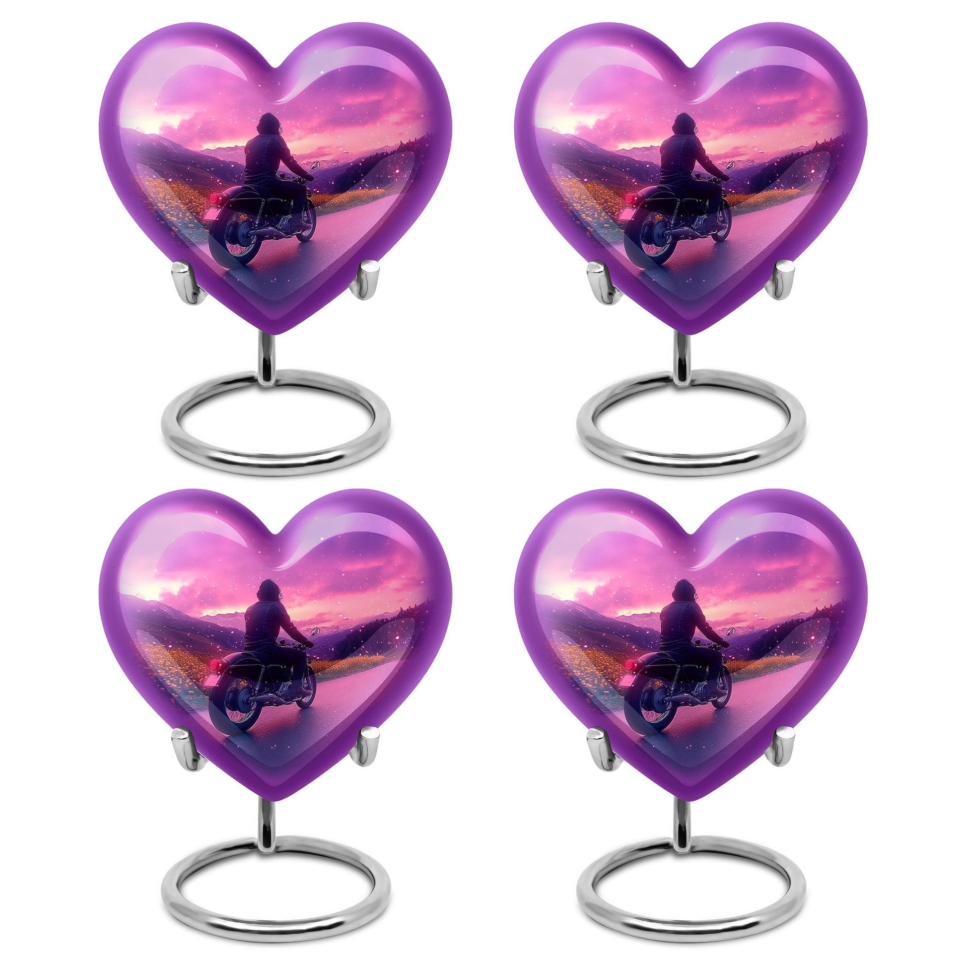 Motorbike Riders Theme 3 Inch Keepsake Pack of 4