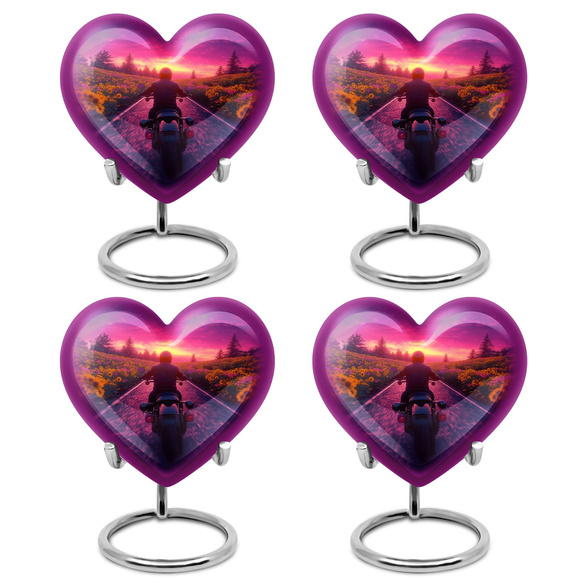 Motorbike Riders Theme 3 Inch Keepsake Pack of 4