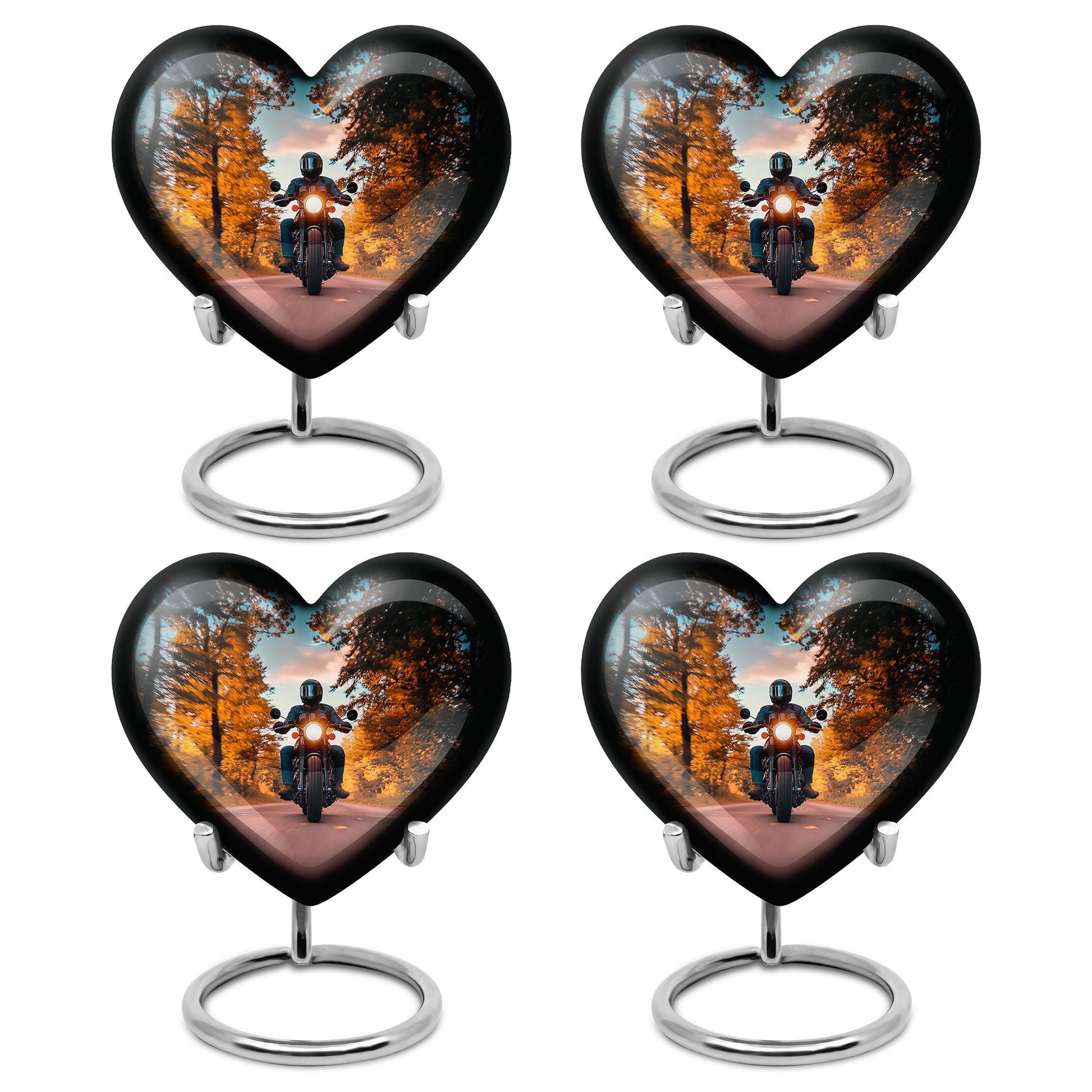 Motorbike Riders Theme 3 Inch Keepsake Pack of 4