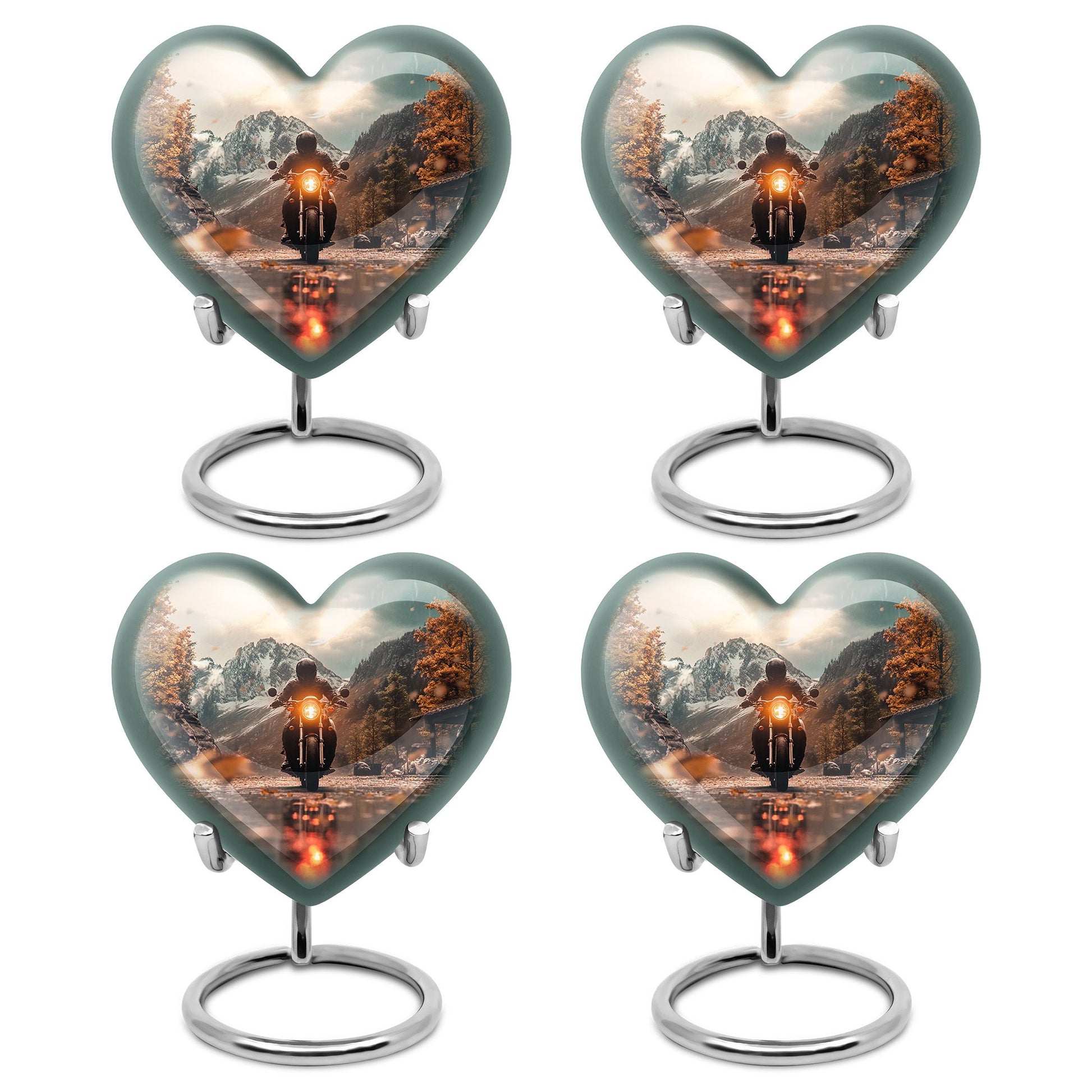 Motorbike Riders Theme 3 Inch Keepsake Pack of 4