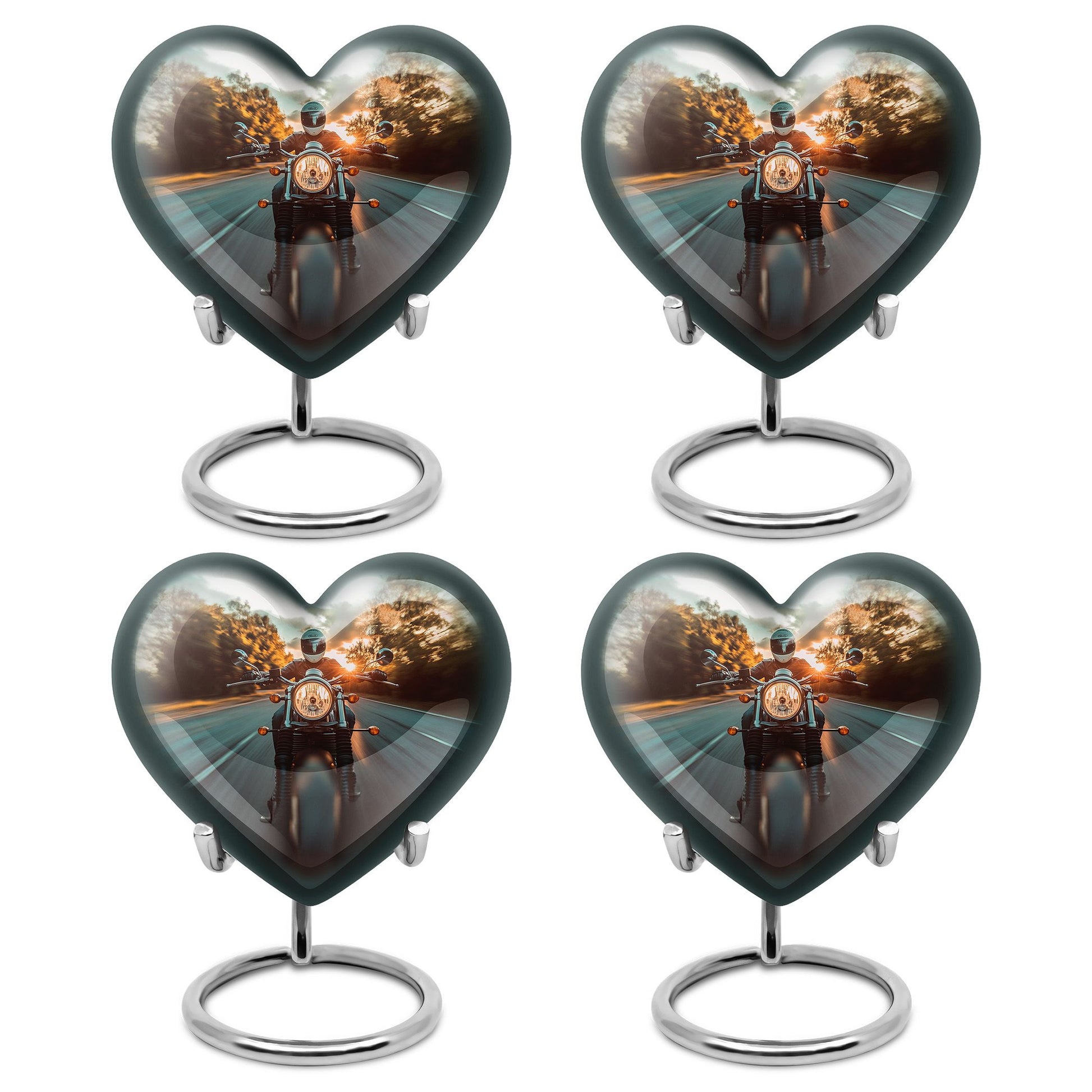 Motorbike Riders Theme 3 Inch Keepsake Pack of 4