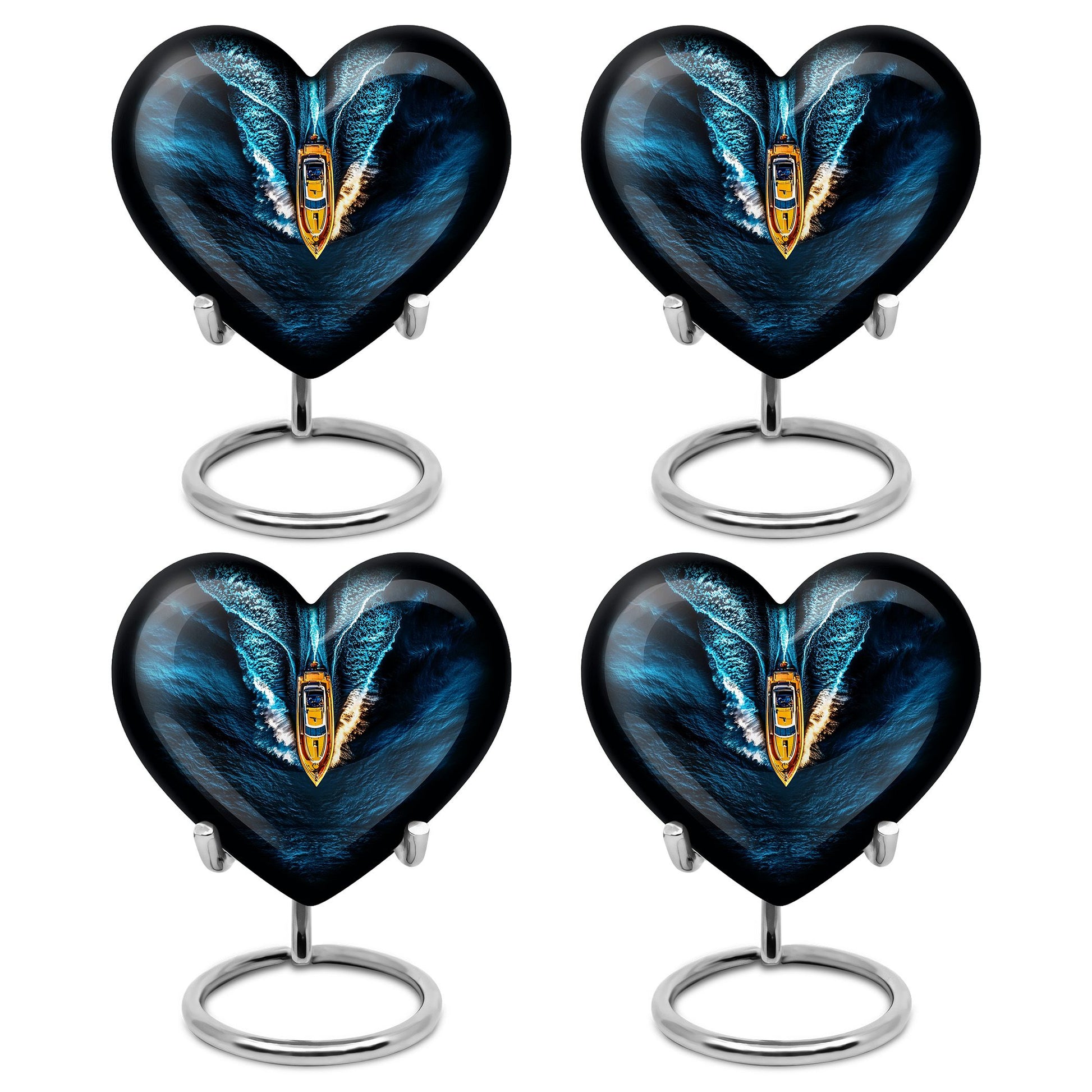 Speed Boat Theme 3 Inch Keepsake Pack of 4