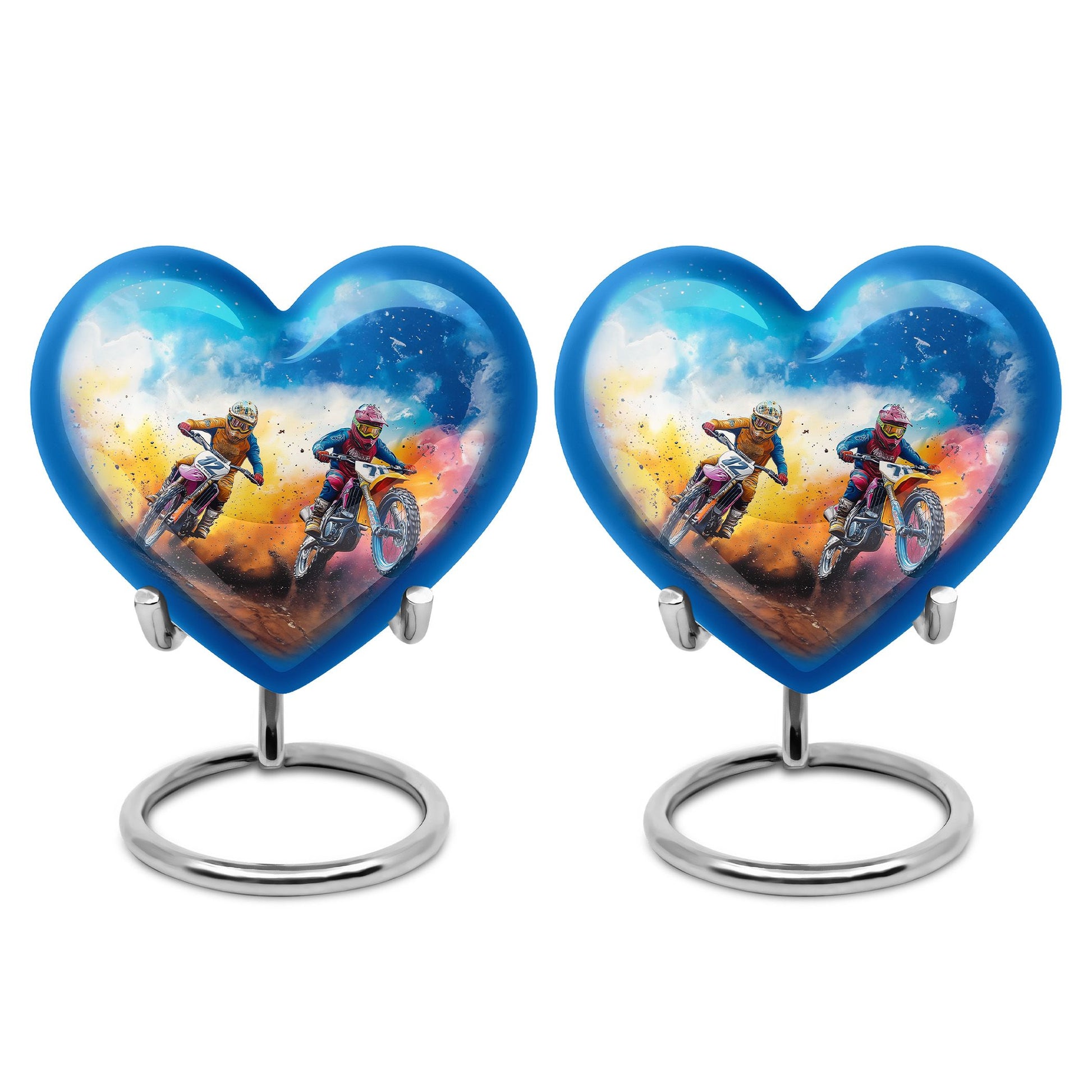 Motorbike Race Theme 3 Inch Keepsake Pack of 2