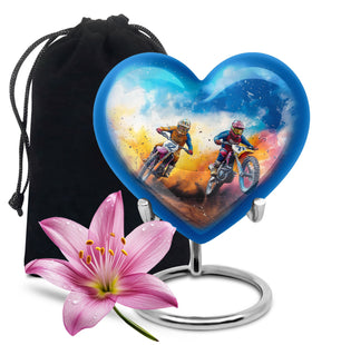 Motorbike Race Theme Large Urn 10 Inch
