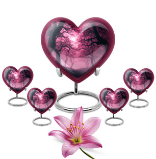 Tree Theme Large Urn With 4 Keepsake Urn