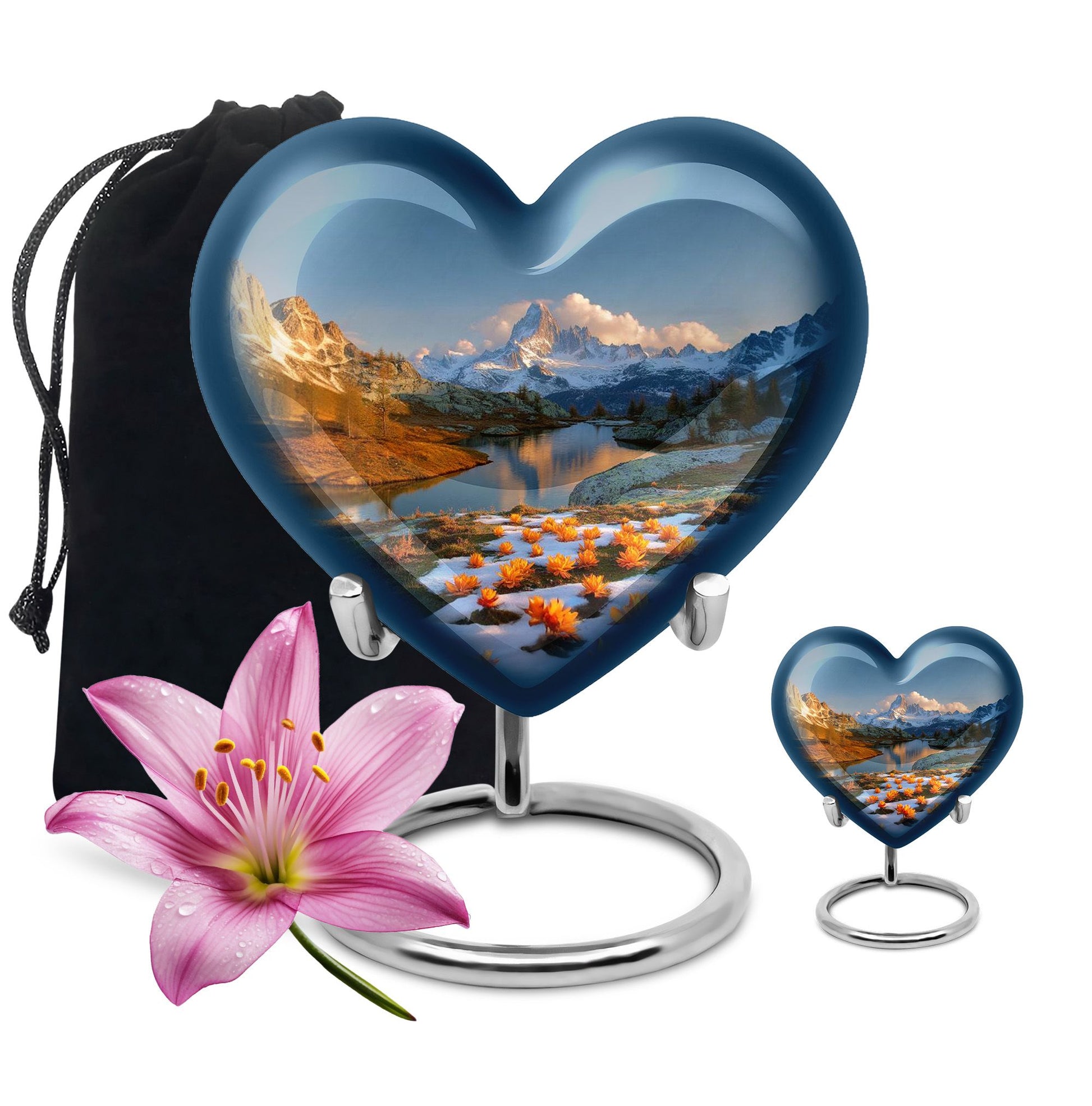 Nature Theme Large Urn With 1 Keepsake Urn