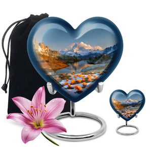 Nature Theme Large Urn With 1 Keepsake Urn