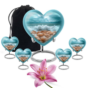 Sea Theme Large Urn With 4 Keepsake Urn