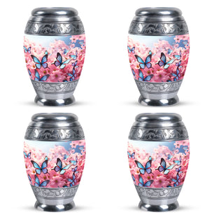 Blue Butterfly Meadow- Butterfly Urn Teardrop Shape Urn For Ashes