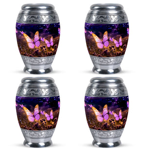 Pink Butterfly Meadow - Butterfly Urn Teardrop Cremation Urn For Ashes