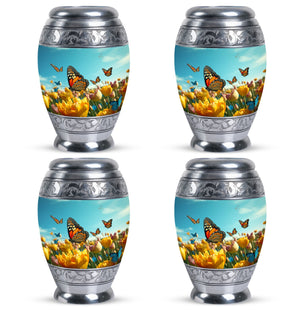 Butterflies Fly In A Meadow Large Teardrop Urn For Ashes