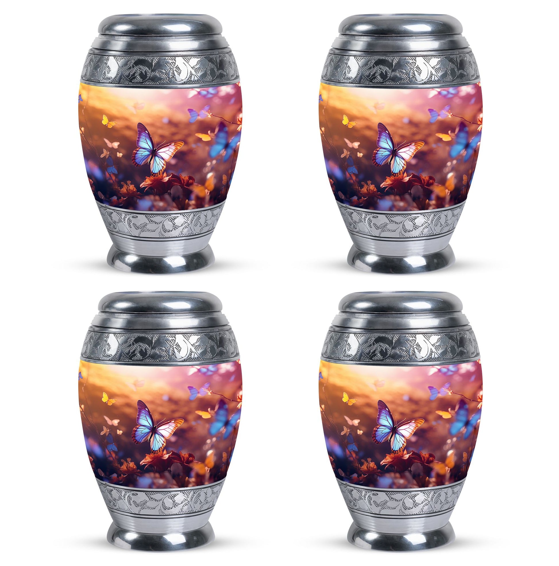 Blue Butterlies- Butterfly Urn Teardrop Cremation Urn