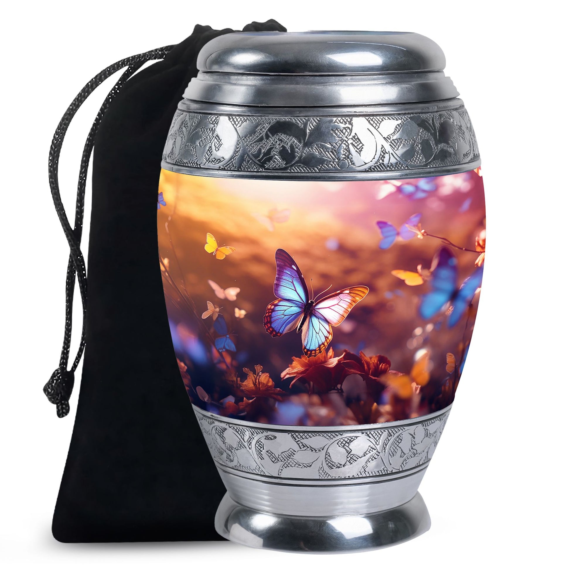 Blue Butterlies- Butterfly Urn Teardrop Cremation Urn