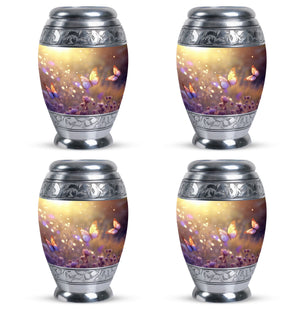 Butterflies Fly In A Sunset Meadow Teardrop Cremation Urn For Ashes