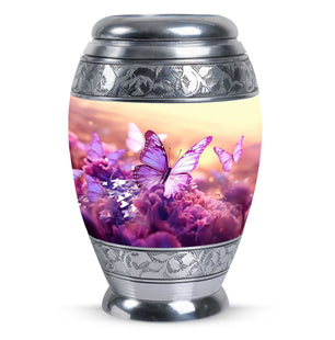 Colorfull Butterflies Meadow Teardrop Shaped Urns For Ashes