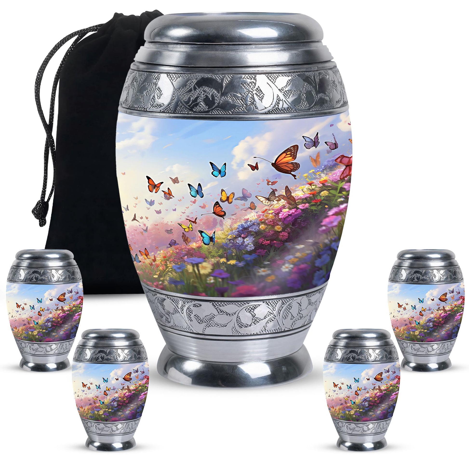 Magical Glowing Butterfly Fantasy Teardrop Cremation Urn For Ashes
