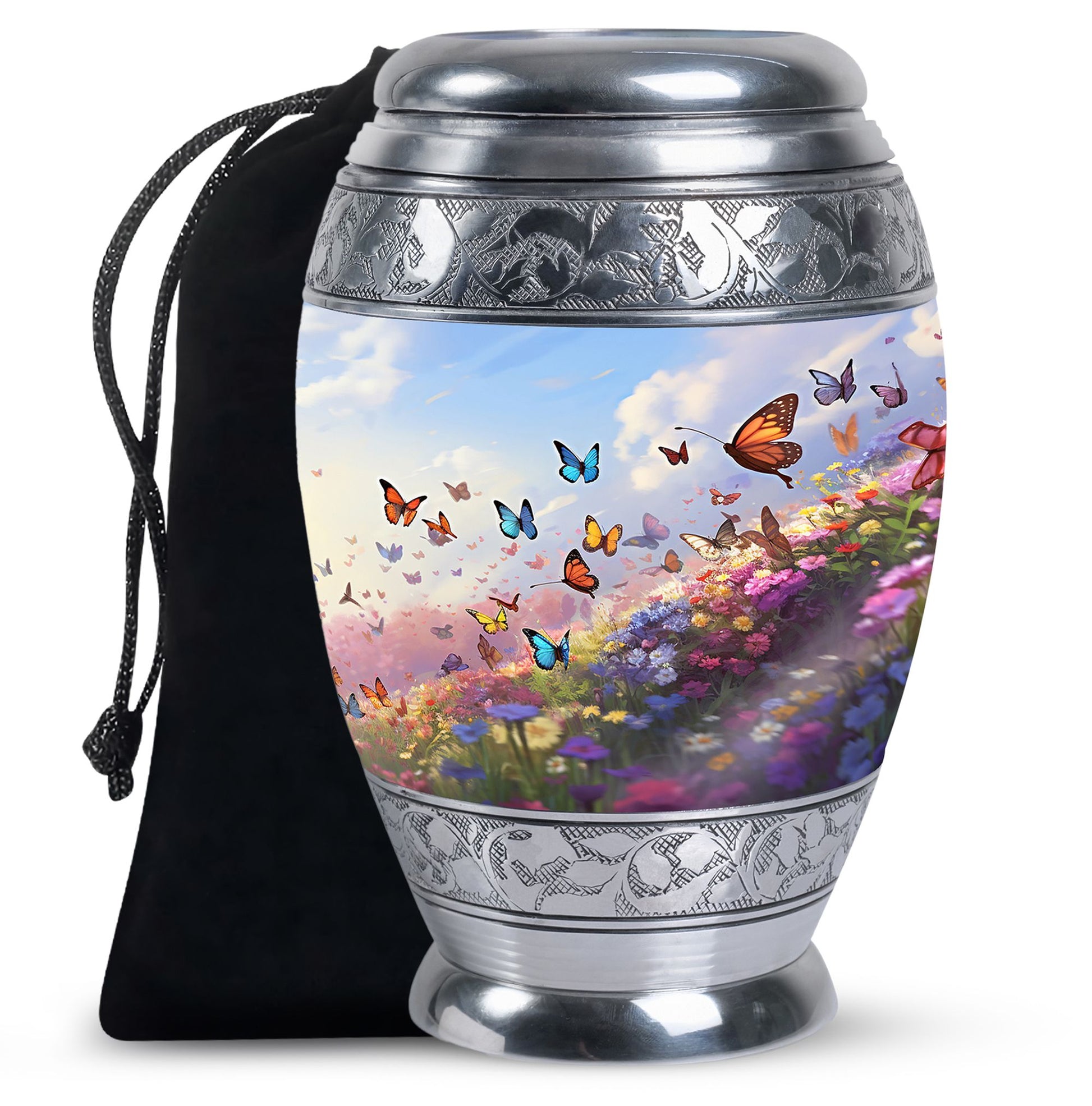 Magical Glowing Butterfly Fantasy Teardrop Cremation Urn For Ashes