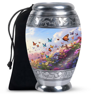Magical Glowing Butterfly Fantasy Teardrop Cremation Urn For Ashes