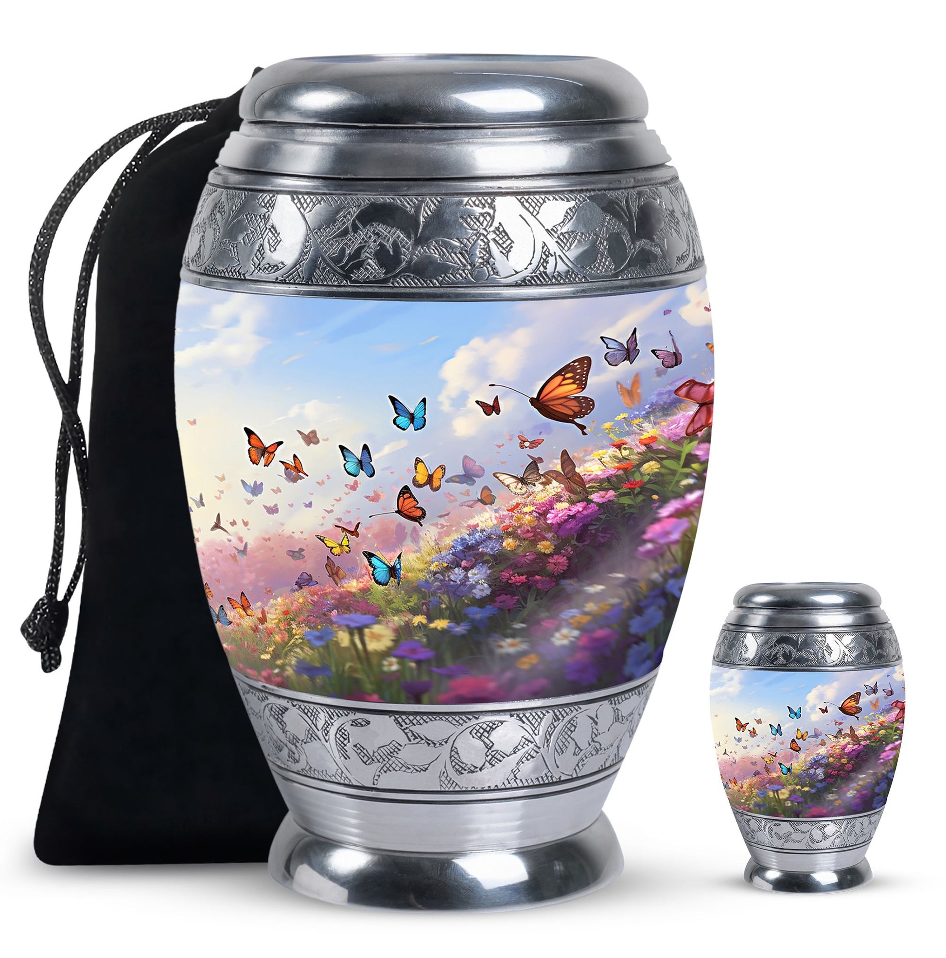 Magical Glowing Butterfly Fantasy Teardrop Cremation Urn For Ashes
