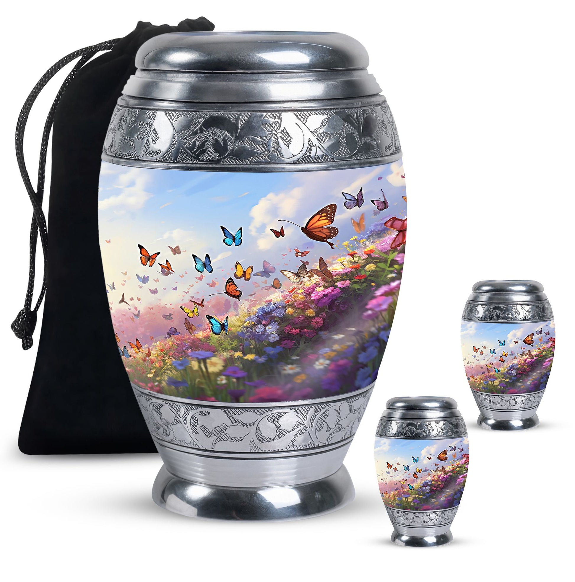 Magical Glowing Butterfly Fantasy Teardrop Cremation Urn For Ashes