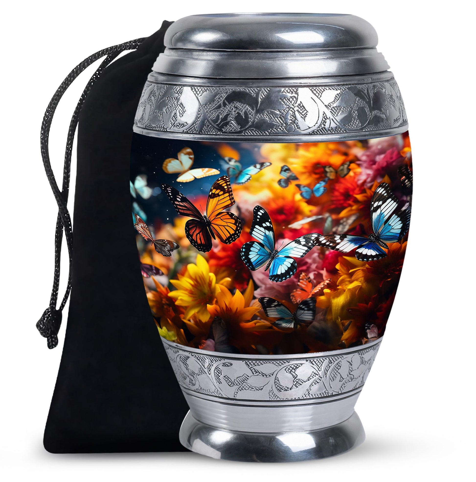 Magical Glowing Butterfly Fantasy Large Teardrop Urn For Ashes