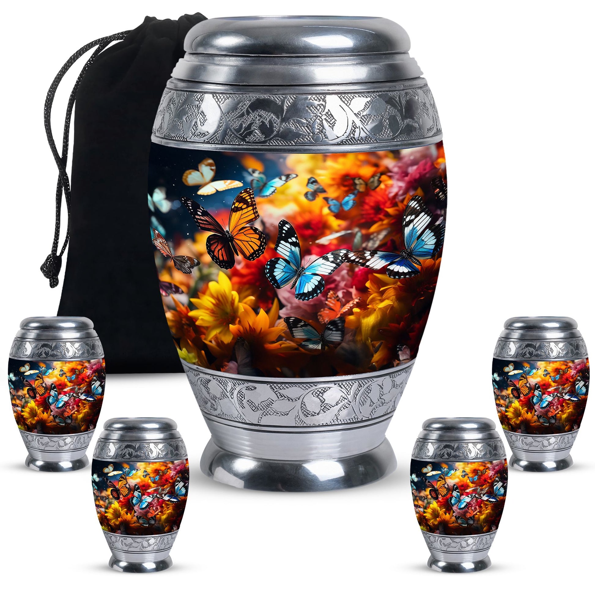 Magical Glowing Butterfly Fantasy Large Teardrop Urn For Ashes