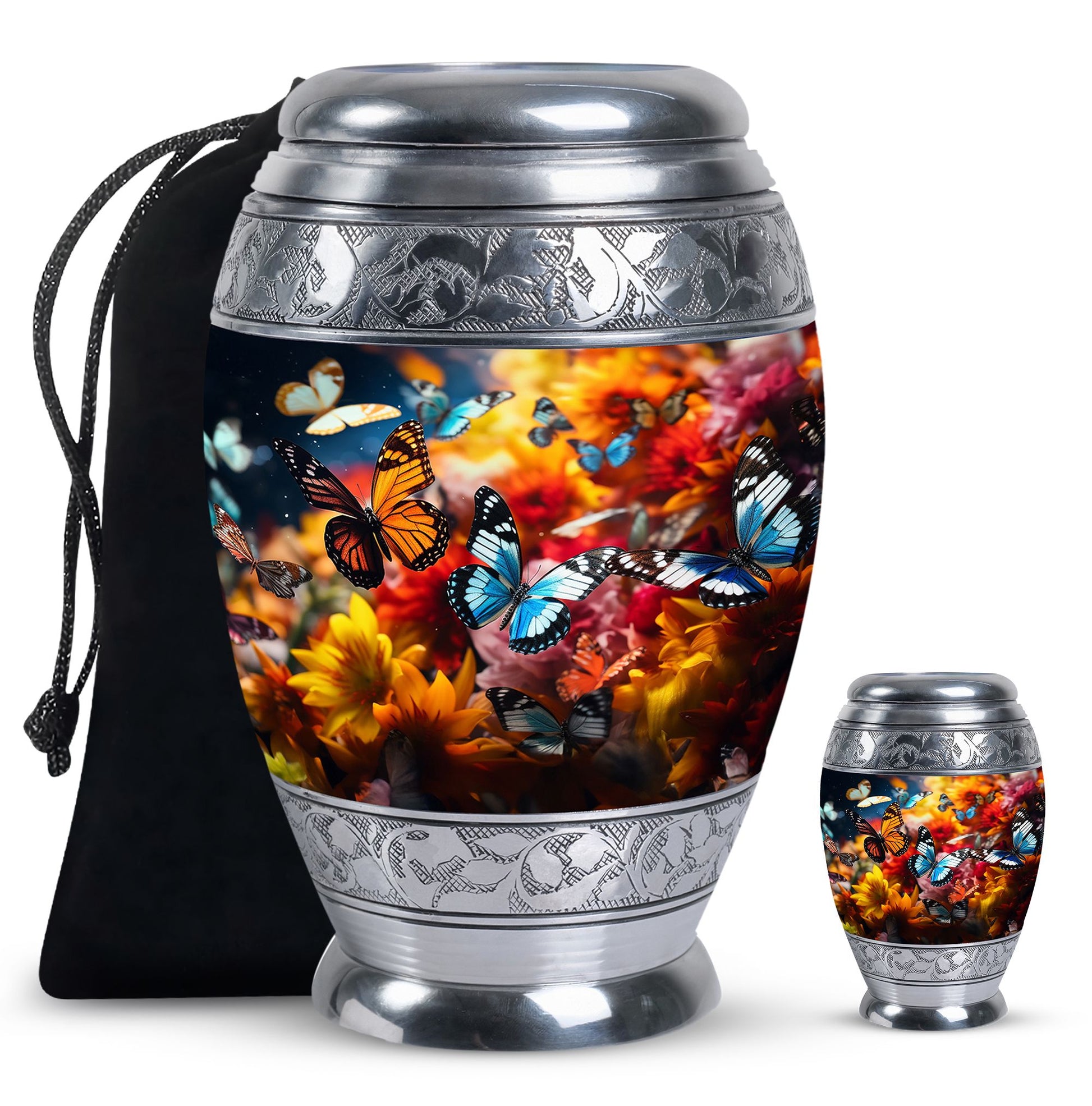 Magical Glowing Butterfly Fantasy Large Teardrop Urn For Ashes