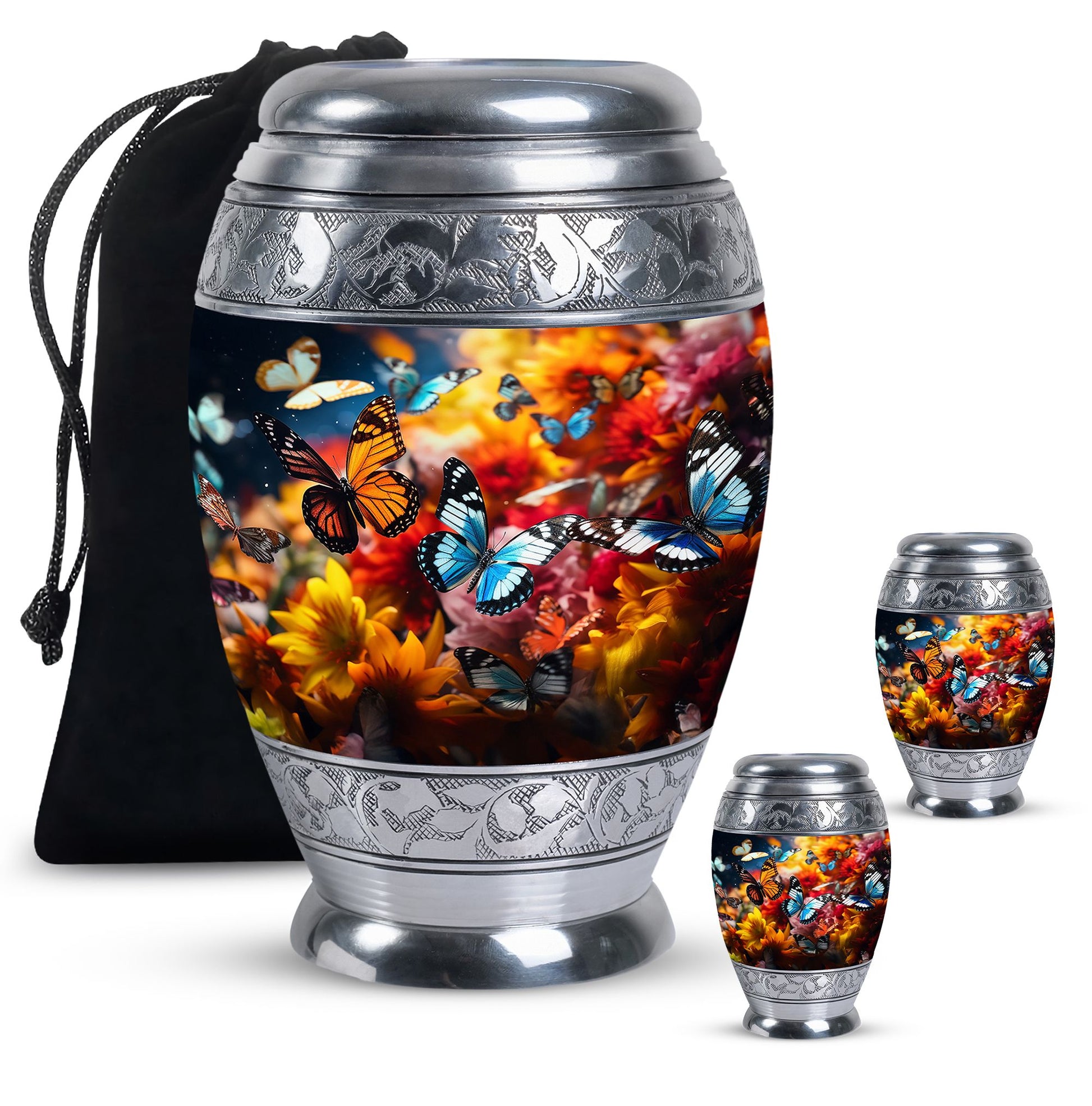 Magical Glowing Butterfly Fantasy Large Teardrop Urn For Ashes
